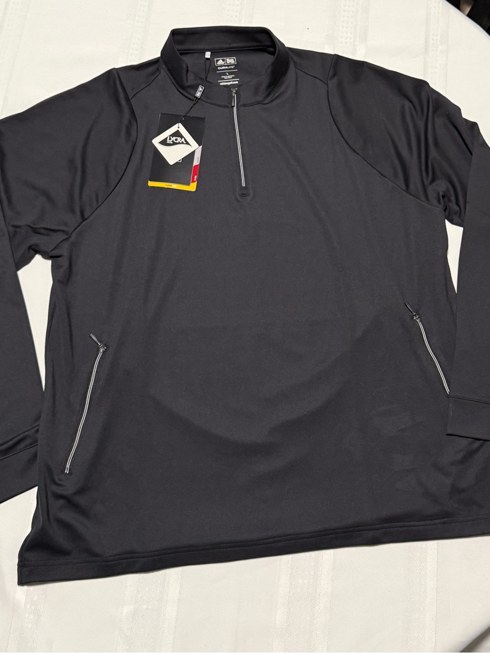 adidas Black Long-Sleeve Quarter-Zip Pullover
